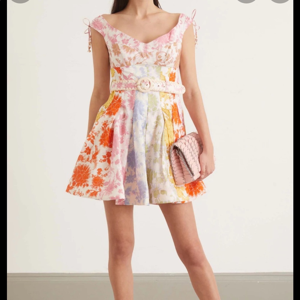 Zimmermann Postcard Spliced Mini Dress